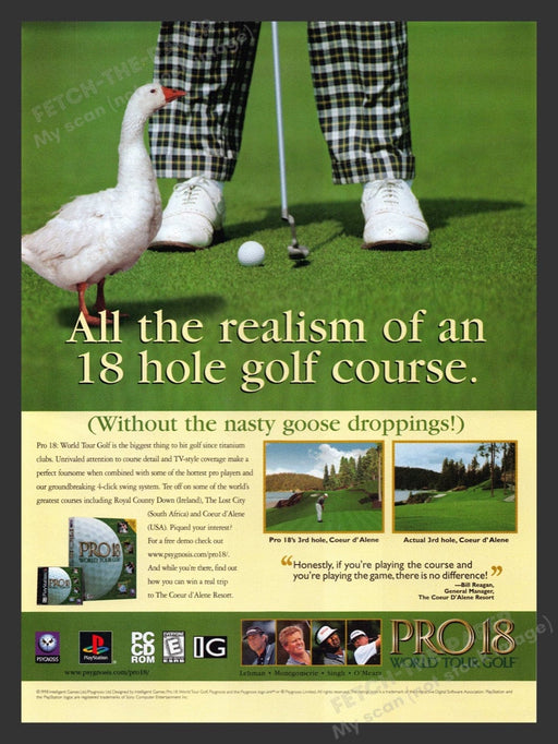 1999 Pro 18 World Tour Golf Goose Putting Video Game Print Advertisement