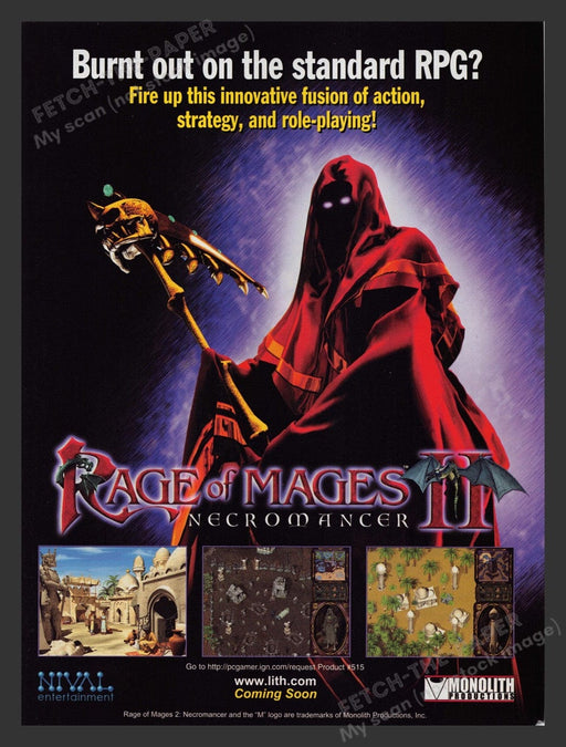 1999 Rage of Mages III: Necromancer Video Game Print Advertisement *** Fetch the Paper!
