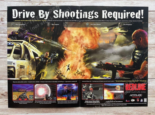 1999 Redline Fold-Out 10.5" x 15" Video Game Poster from Magazine Fetch the Paper!