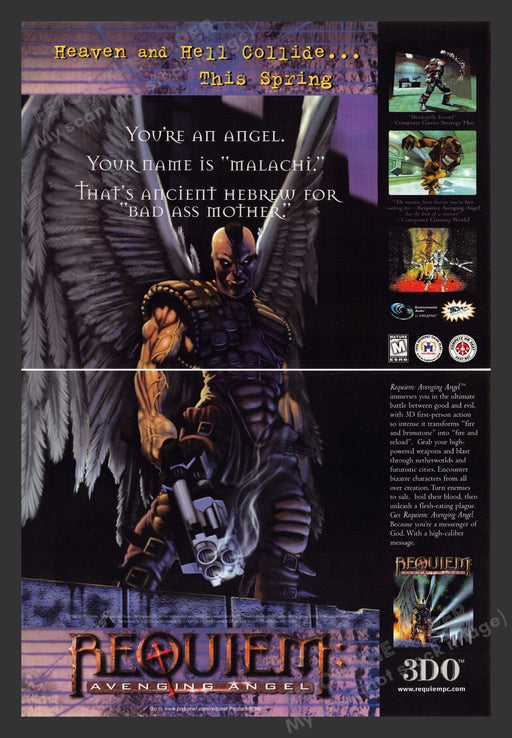 1999 Requiem: Avenging Angel Video Game Print Advertisement (2 pgs)
