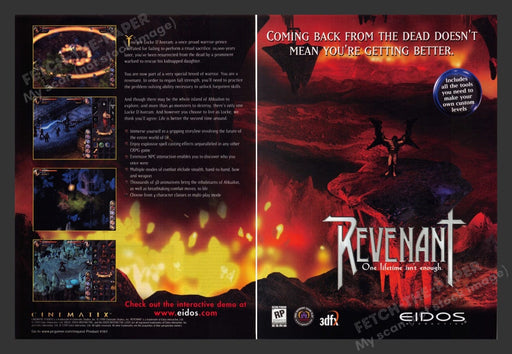 1999 Revenant One Lifetime Isn't Enough Video Game Print Advertisement (2 pgs)