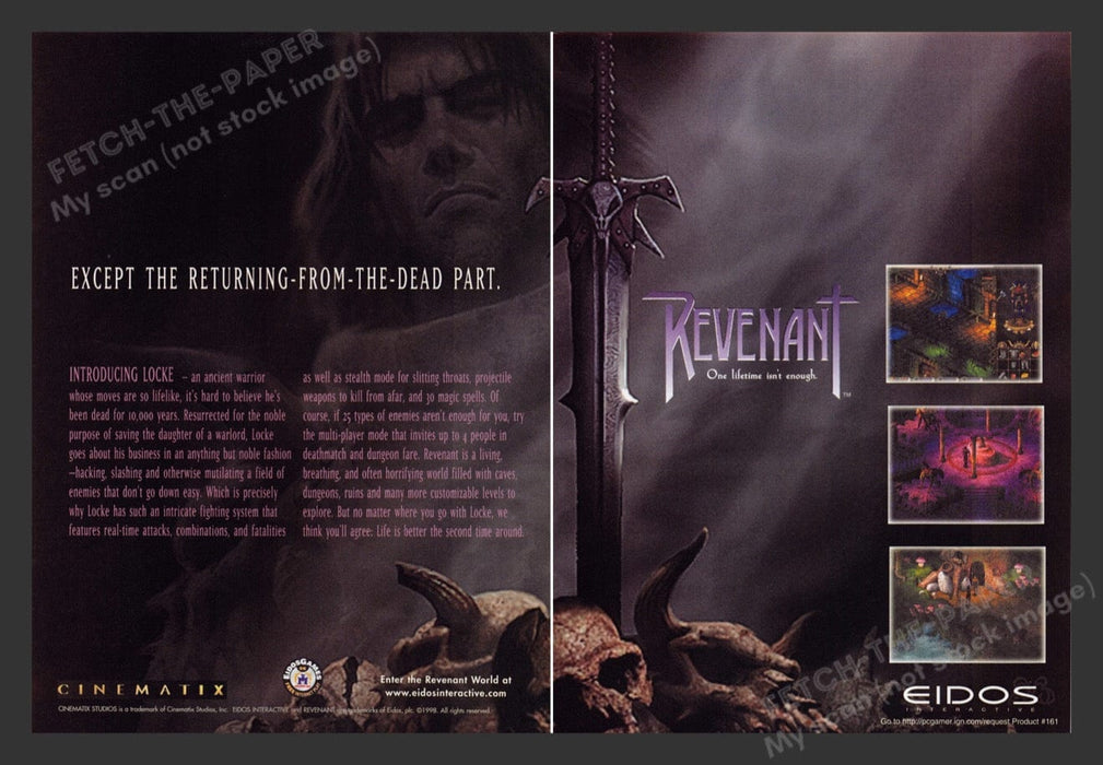 1999 Revenant "Returning from the dead" Video Game Print Advertisement 2 pgs