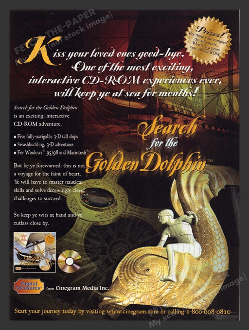1999 Search for the Golden Dolphin Video Game Print Advertisement