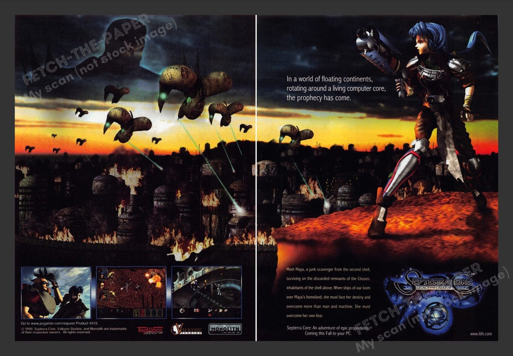 1999 Septerra Core: Legacy of the Creator Video Game Print Advertisement (2 pgs) Fetch the Paper!