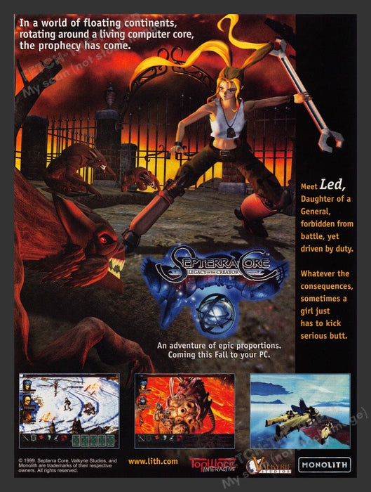 1999 Septerra Core: Legacy of the Creator Video Game Print Advertisement