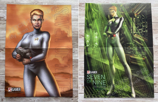 1999 Seven of Nine Fold-Out 10.5" x 15" Video Game Poster from Magazine Fetch the Paper!