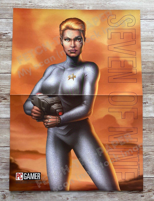 1999 Seven of Nine Fold-Out 10.5" x 15" Video Game Poster from Magazine Fetch the Paper!
