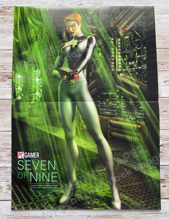 1999 Seven of Nine Fold-Out 10.5" x 15" Video Game Poster from Magazine Fetch the Paper!