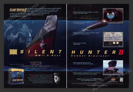 1999 Silent Hunter II: Combat Simulator Video Game Print Advertisement (2 pgs)