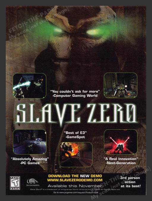 1999 Slave Zero Video Game Print Advertisement