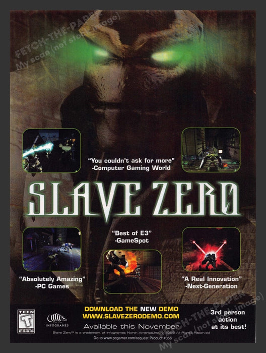 1999 Slave Zero Video Game Print Advertisement
