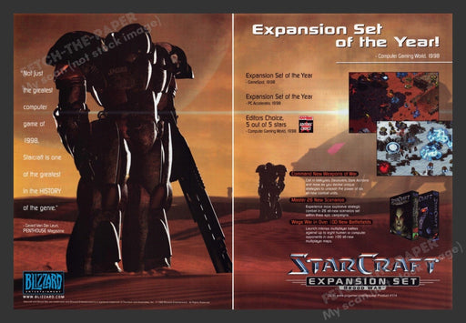 1999 Star Craft: Brood War Video Game Print Advertisement (2 pgs)