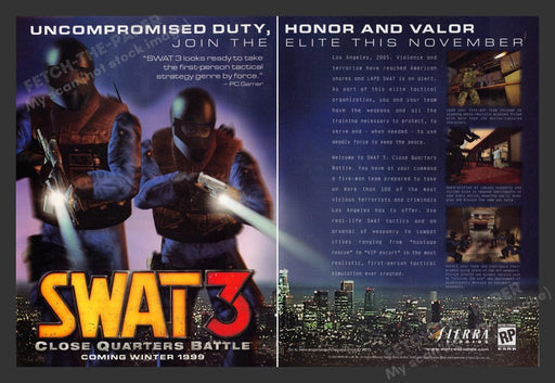 1999 Swat 3: Close Quarters Battle Video Game Print Advertisement 2pgs