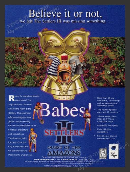 1999 The Settlers III: Quest of the Amazons Video Game Print Advertisement