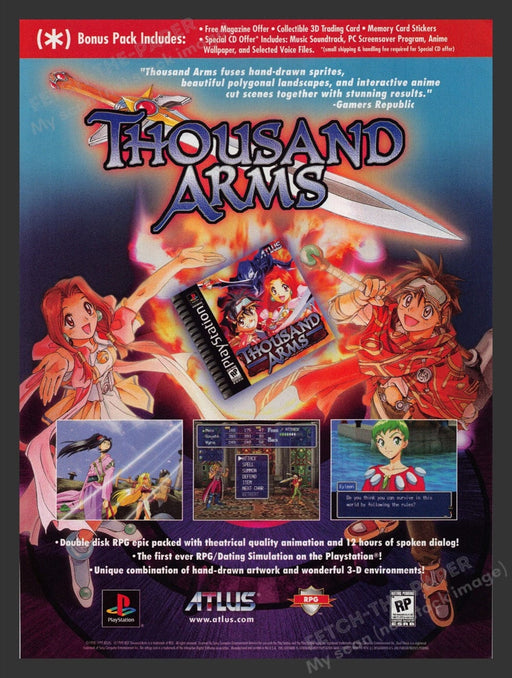 1999 Thousand Arms Video Game Print Advertisement