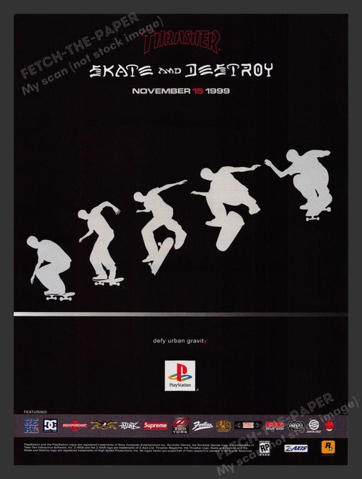 1999 Thrasher: Skate and Destroy Video Game Print Advertisement