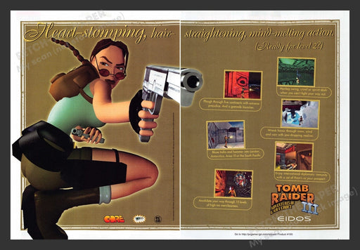 1999 Tomb Raider III Video Game Print Advertisement (2 pgs)