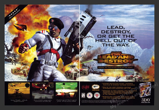1999 Uprising: Lead and Destroy Video Game Print Advertisement (2 pgs)