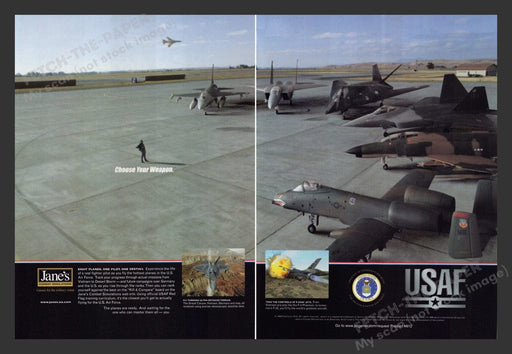 1999 USAF United States Air Force Video Game Print Ad 2pgs