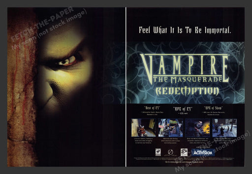 1999 Vampire: The Masquerade Redemption Video Game Print Ad (2 pgs)