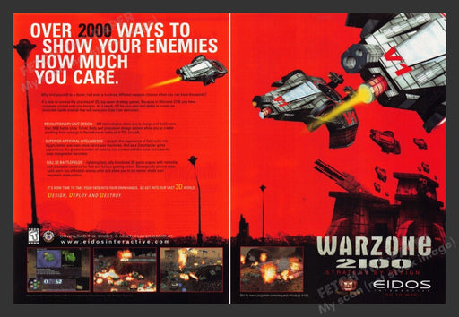1999 Warzone 2100 Strategy by Design Video Game Print Advertisement (2 pgs)