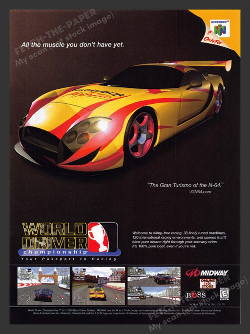 1999 World Driver Championship Video Game Print Advertisement