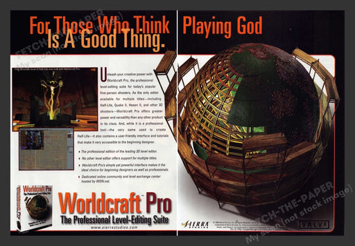 1999 Worldcraft Pro Editing Suite Video Game Print Advertisement (2 pgs) Fetch the Paper!