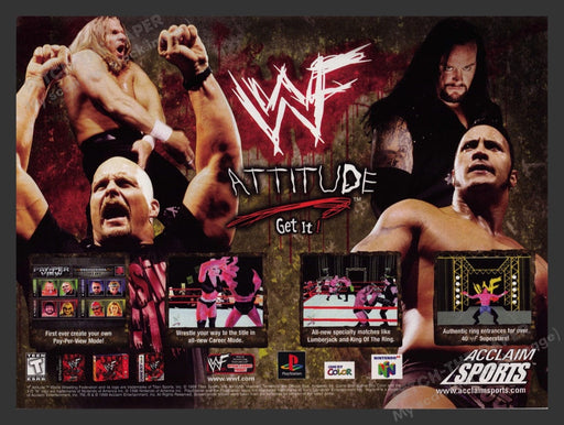 1999 WWF Attitude "Get it" Video Game Print Advertisement
