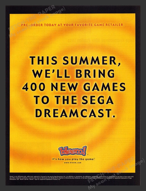 2000 Bleem! Dream Cast Game Retailer Video Game Print Advertisement