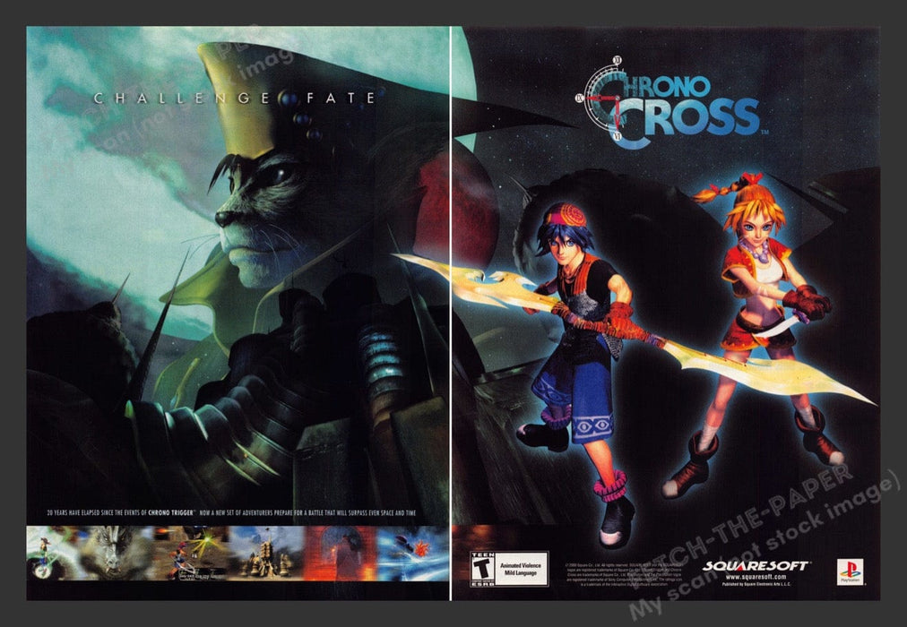 2000 Chrono Cross "Challenge Fate" Video Game Print Ad (2 pgs)