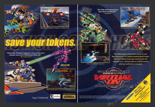 2000 Cyber Troopers: Virtual On Video Game Print Advertisement (2 Pages)