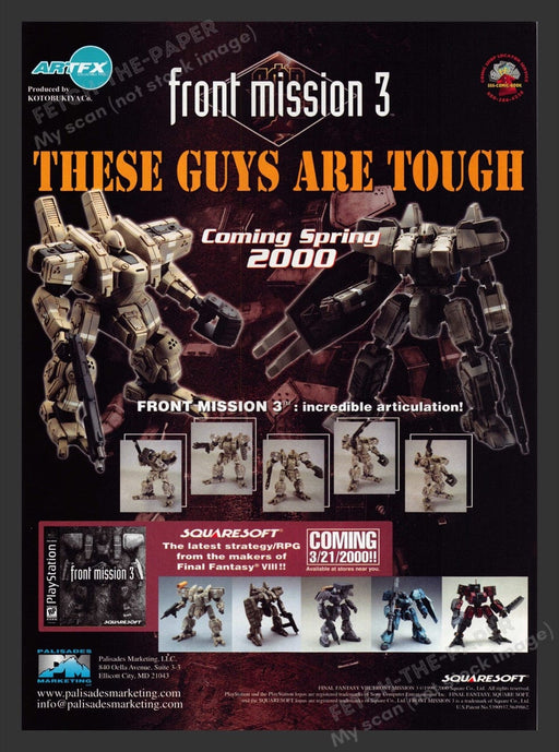 2000 Front Mission 3 Toys Articulation Figurines Video Game Advertisement Fetch the Paper!