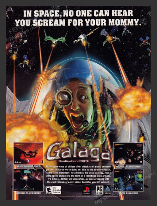 2000 Galaga: Destination Earth Video Game Print Ad