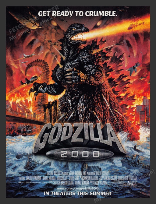 2000 Godzilla "Get ready to crumble" Print Advertisement Ad