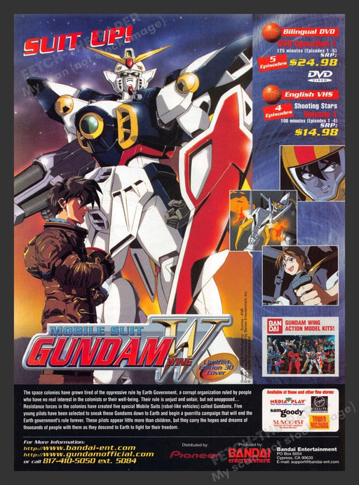 2000 Gundam Wing: Mobile Suit Video Game DVD Advertisement Fetch the Paper!