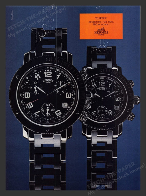2000 Hermes Watches "Clipper" Paris Print Advertisement Ad