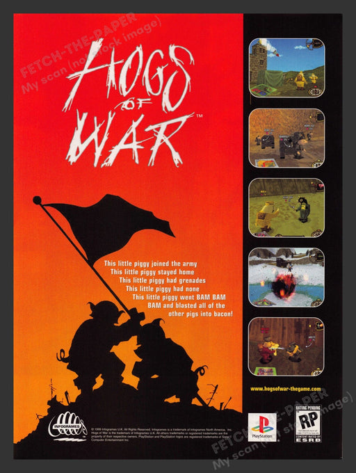 2000 Hogs of War Iwo Jima Flag Raising Video Game Print Advertisement