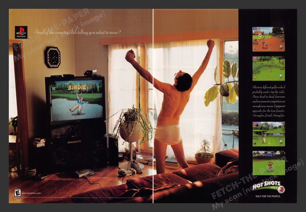2000 Hot Shots Golf 2 Underwear Video Game Print Advertisement (2 Pages)