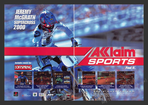 2000 Jeremy McGrath Supercross 2000 Video Game Print Advertisement (2 pgs) Fetch the Paper!
