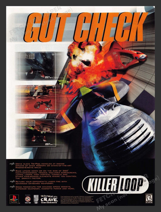 2000 Killer Loop "Gut Check" Video Game Print Advertisement