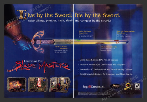 2000 Legend of the Blade Masters Video Game Print Advertisement (2 Pages)