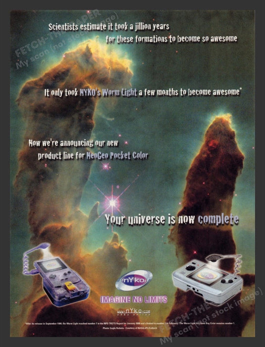 2000 Nyko Universe Worm Light & NeoGeo Pocket Color Video Game Print Ad