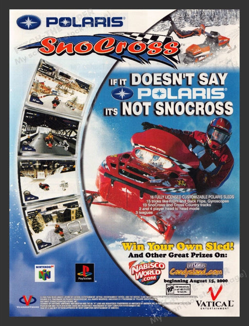 2000 Polaris Snocross Video Game Print Ad