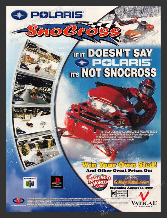 2000 Polaris Snocross Video Game Print Ad