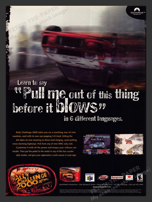 2000 Rally Challenge 2000 Video Game Print Advertisement