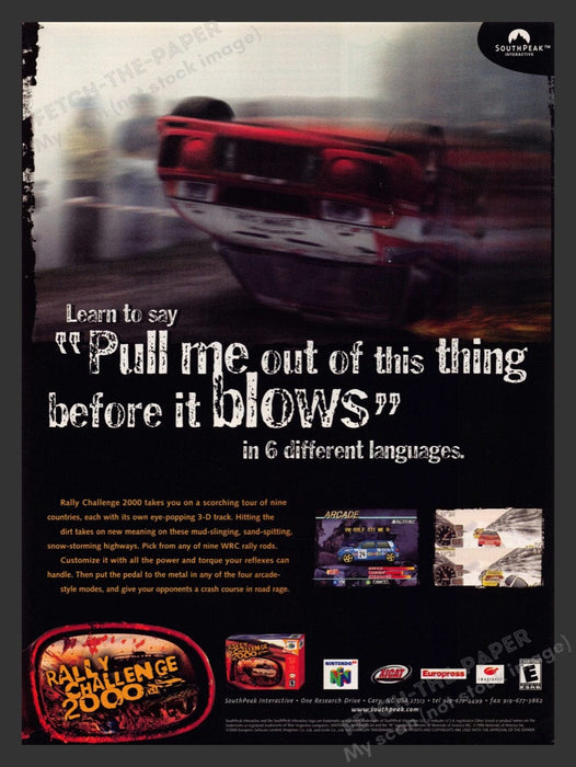 2000 Rally Challenge 2000 Video Game Print Advertisement