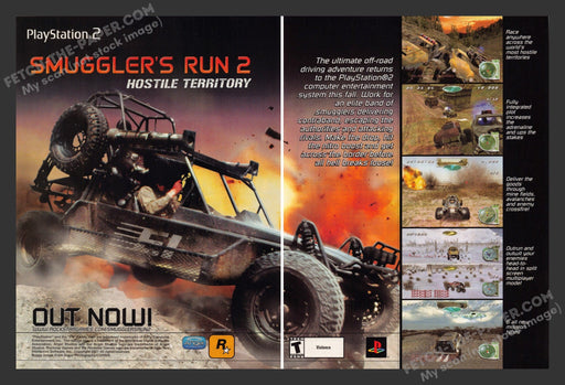 2002 Print Advertisement 2 Page Smuggler's Run 2: Hostile Territory Game Ad.