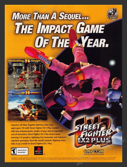 2000 Street Fighter: EX2 Plus Video Game Print Ad