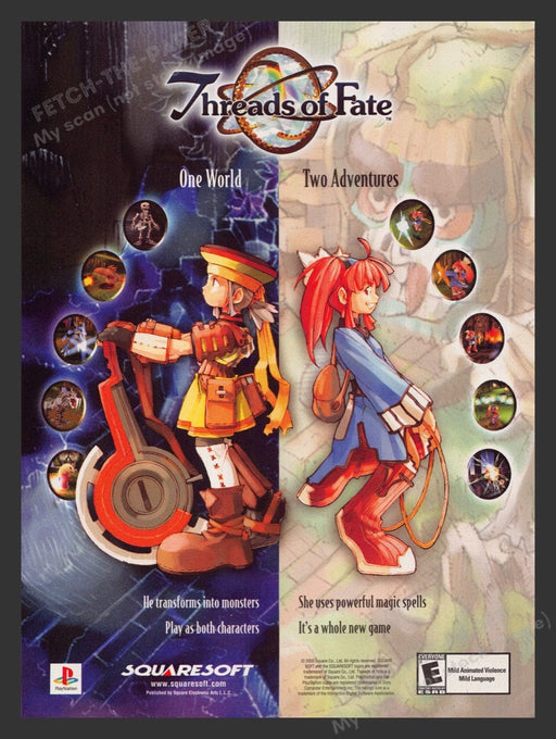 2000 Threads of Fate "One world, two adventures" Video Game Print Advertisement