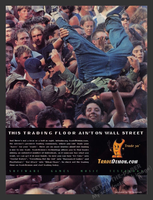 2000 Trade Demon Online Games, Music, Software, Books Video Game Print Ad